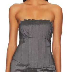 REVOLVE LPA Delfina Corset Top in Charcoal